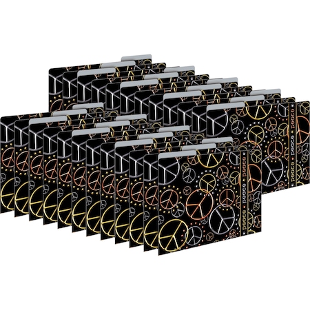 Barker Creek Peace Designer Letter-Size File Folders, 24/Package 3954